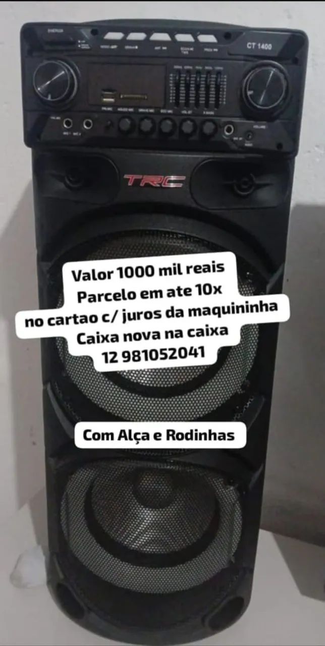 Caixa de som completa TRC 1400w bivolt nova na caixa 