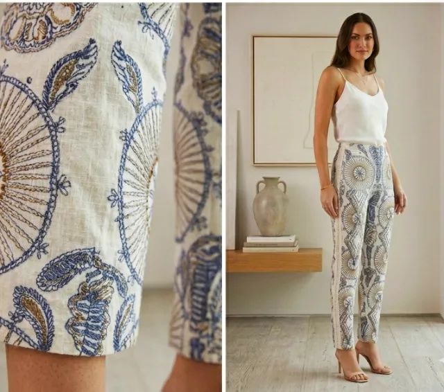 Calça Pantacourt Boho Chic Estampa Azulejo Português tam.40 - Foto 3