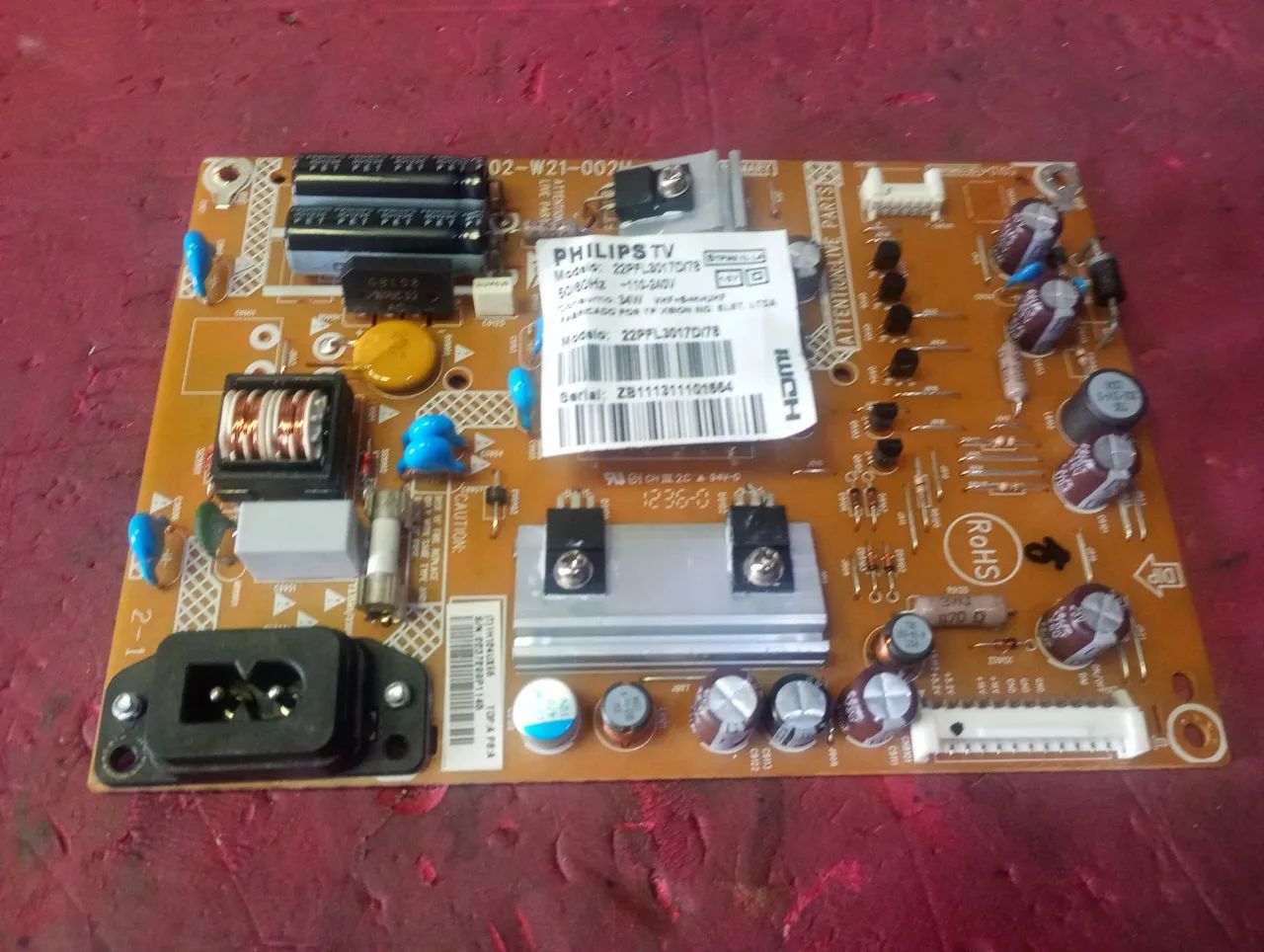 placa fonte Philips 22pfl3017d/78 funcionando perfeitamente 