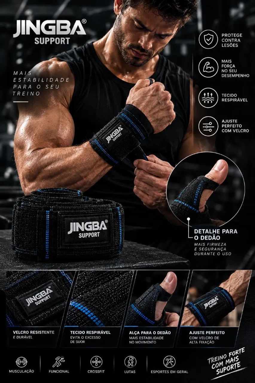 Munhequeira Esportiva JINGBA JB-7110 com Velcro