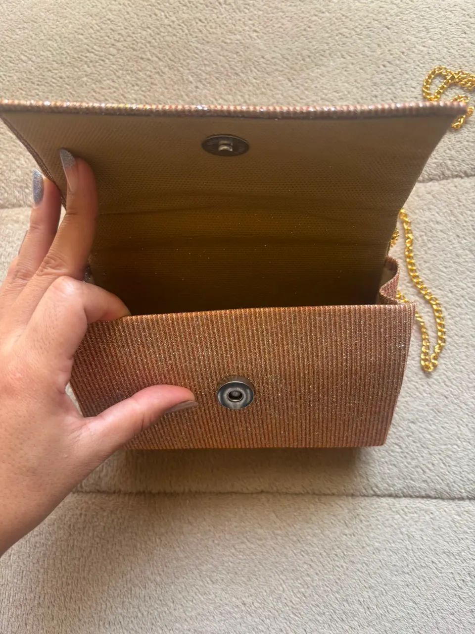 Bolsa champanhe de brilho nova  - Foto 2