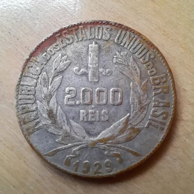 *moeda 2000 réis prata coleção 1929