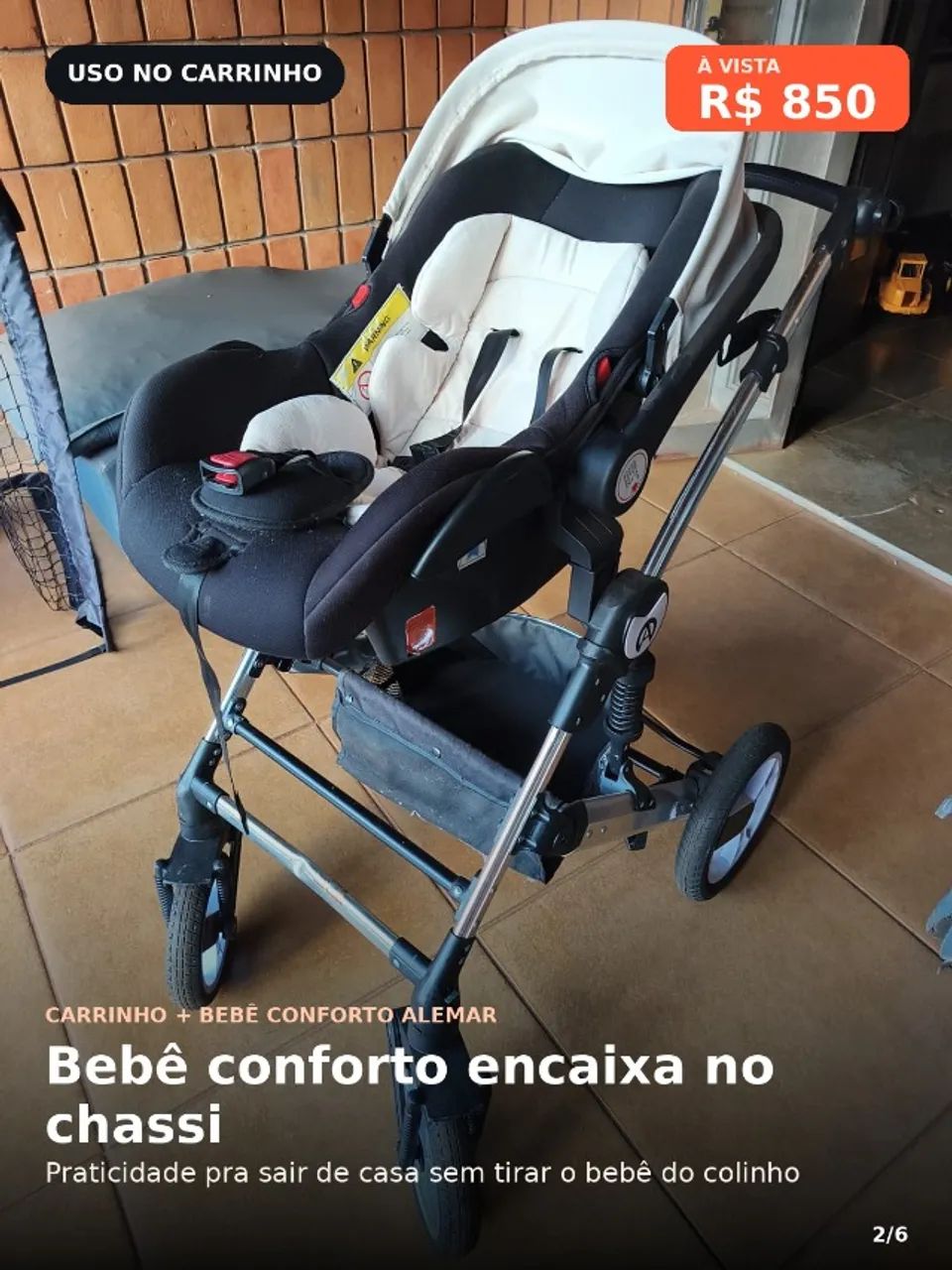 Carrinho de Bebe + Bebe conforto - Foto 3