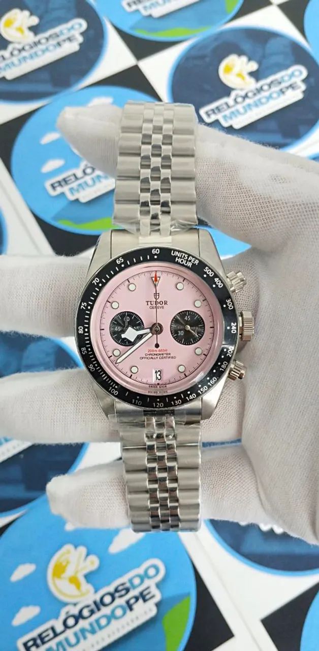 RELOGIO CHNOGRAPH FUNDO ROSA  - Foto 5