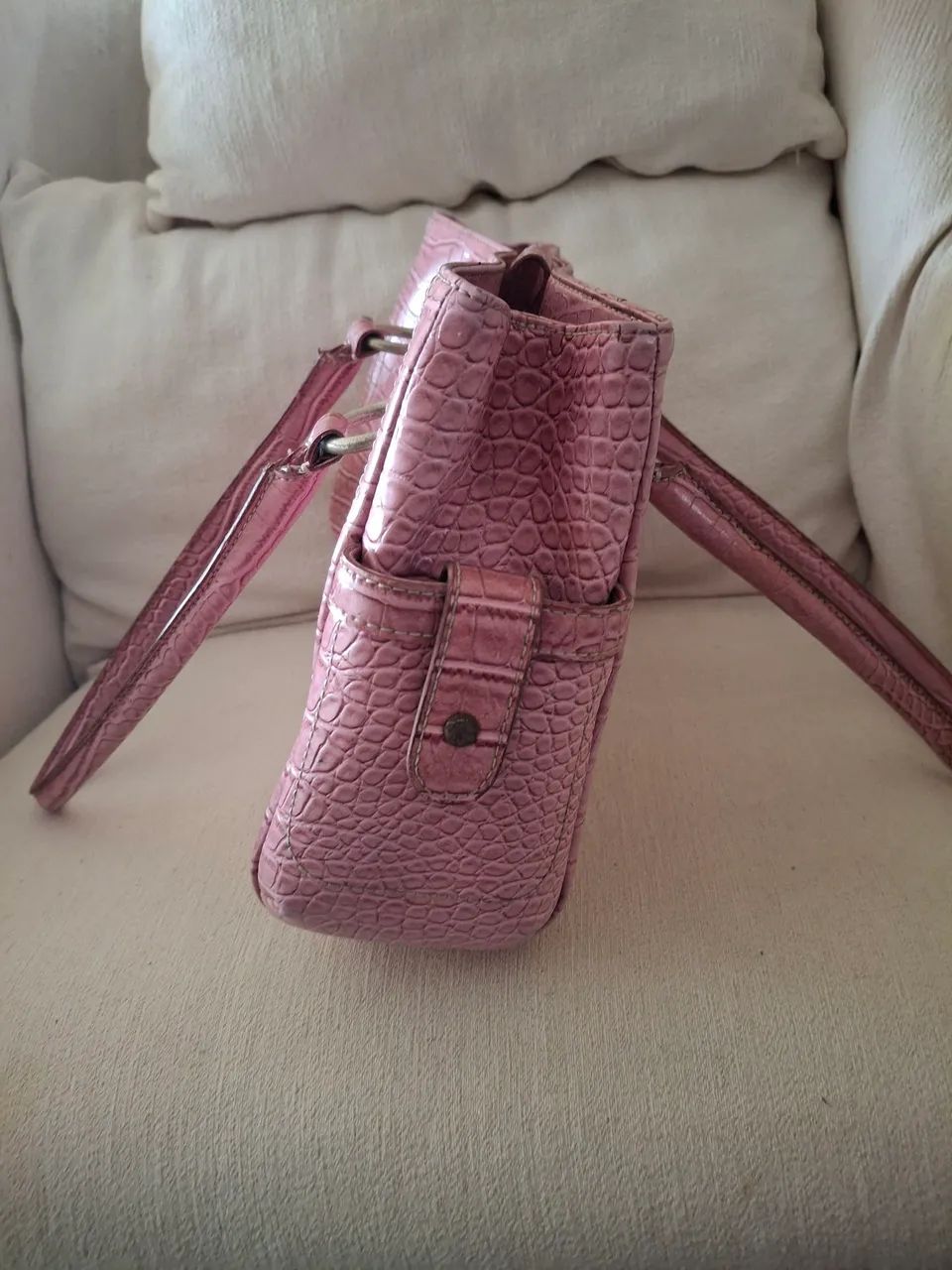 Bolsa de Couro Rosa - Couro Legítimo - Foto 2