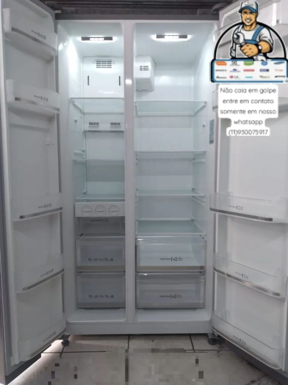 Geladeira  side by side midea inox  - Foto 4