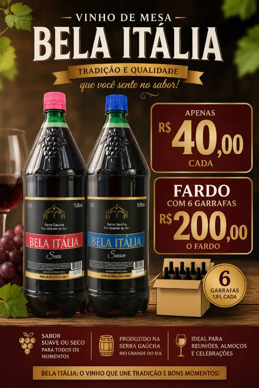 Vinho tinto (seco,suave)