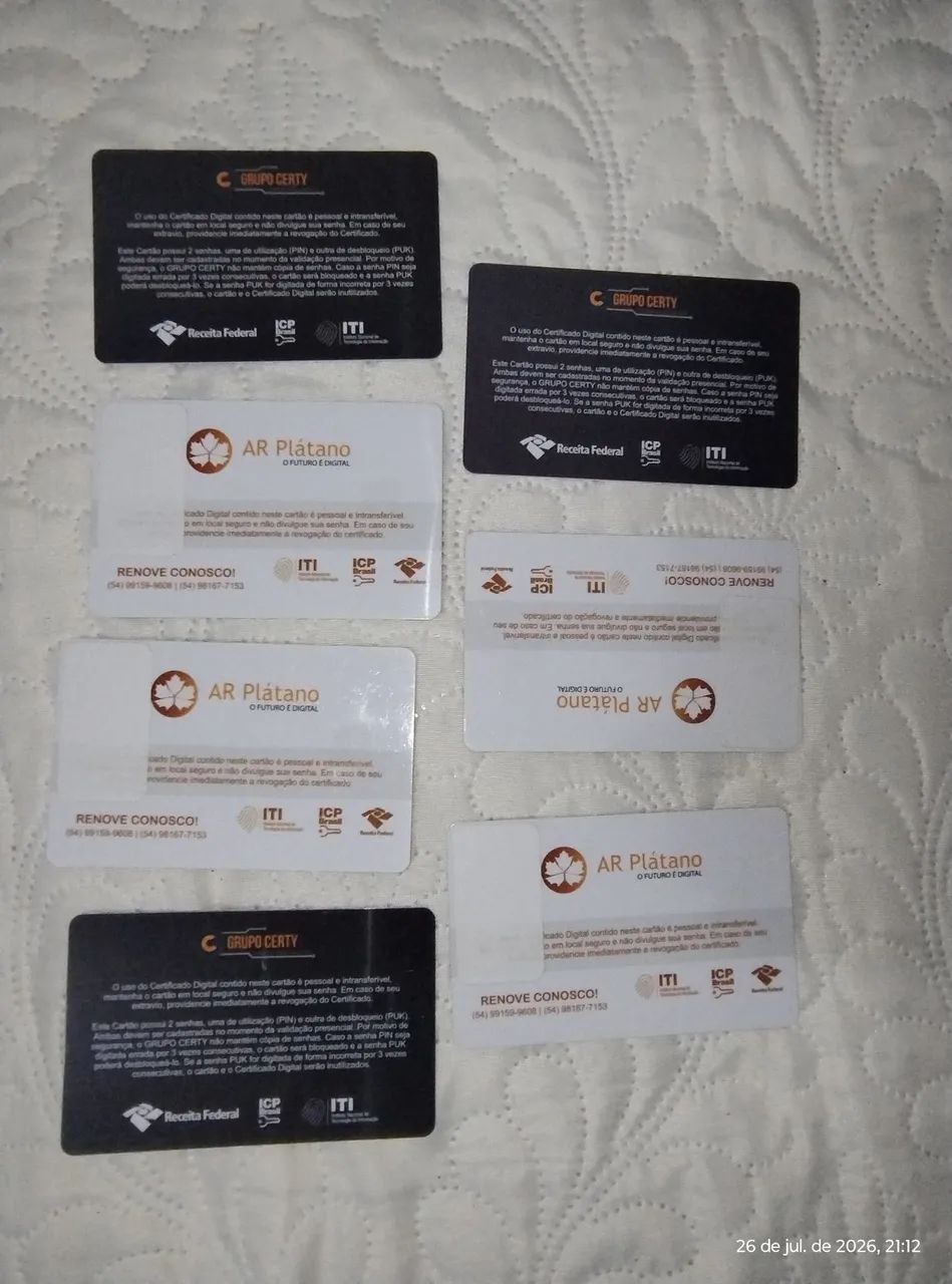 7 Smart Cards A3 Certificado Digital - Foto 2