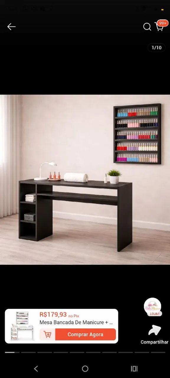 mesa de unha + expositor de esmaltes