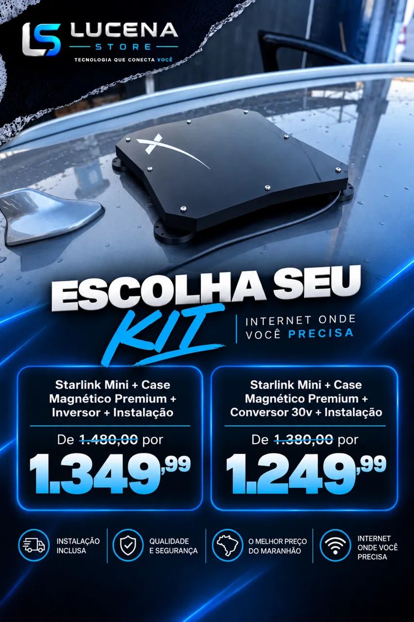 Kit Starlink Mini Automotivo Externo