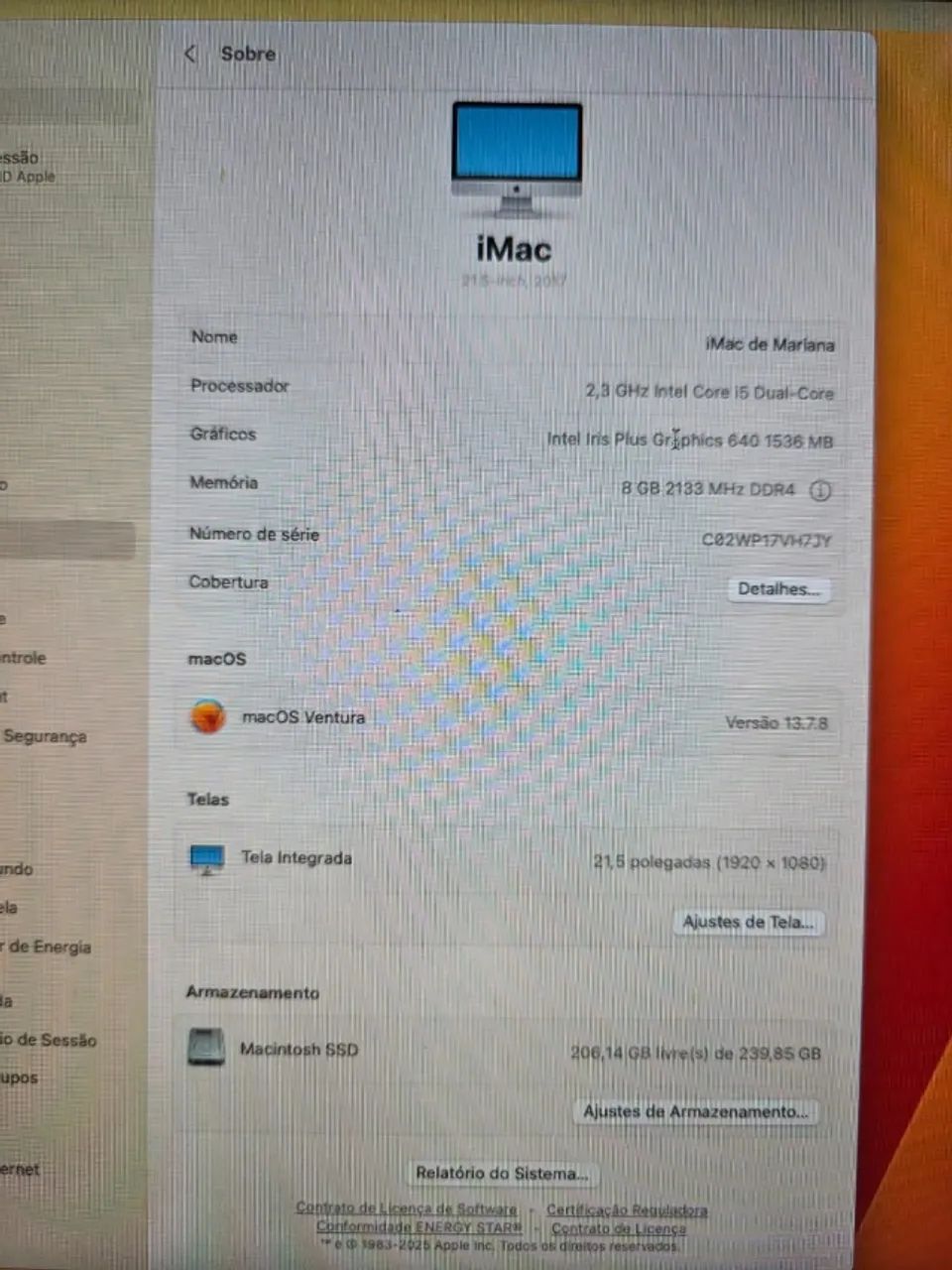 iMac 2017 21.5 Polegadas i5 8GB RAM 240GB SSD com Caixa  + Acessórios Originais Apple - Ac - Foto 4