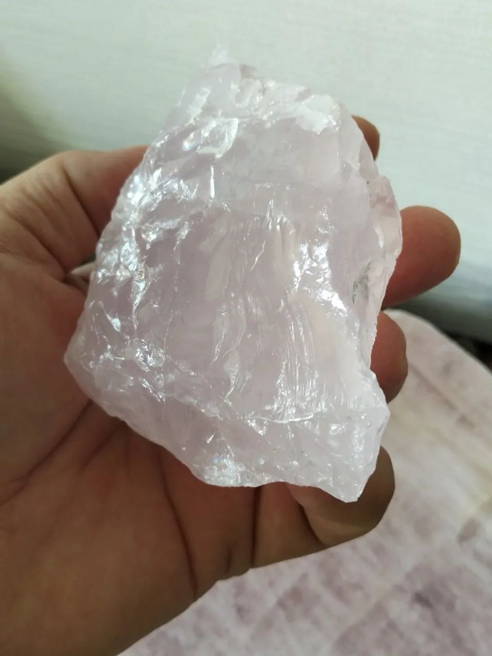 Arte em Quartzo rosado natural 445g - Foto 5