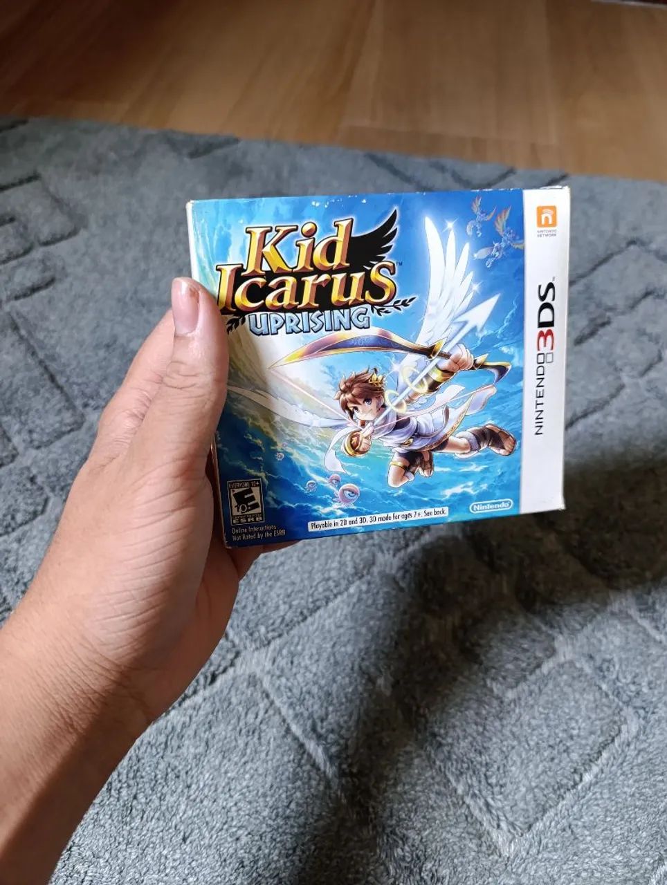 Kid Icarus 3ds com luva, suporte e cartas