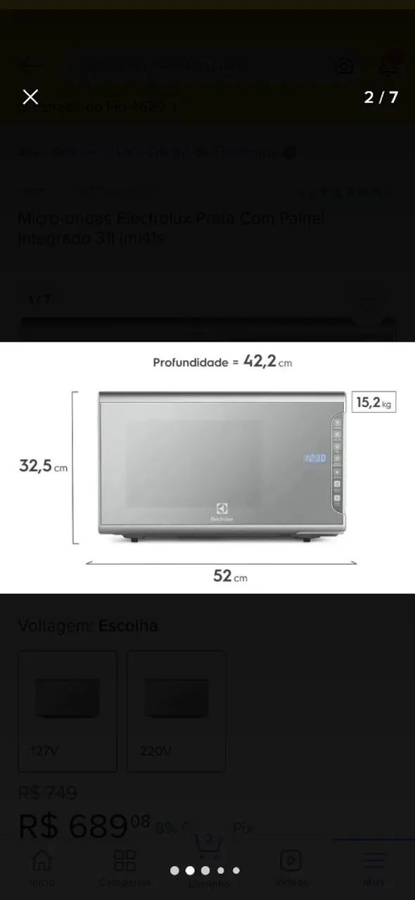 Micro-ondas Electrolux Prata Com Painel Integrado 31L (mi41s) - Foto 2