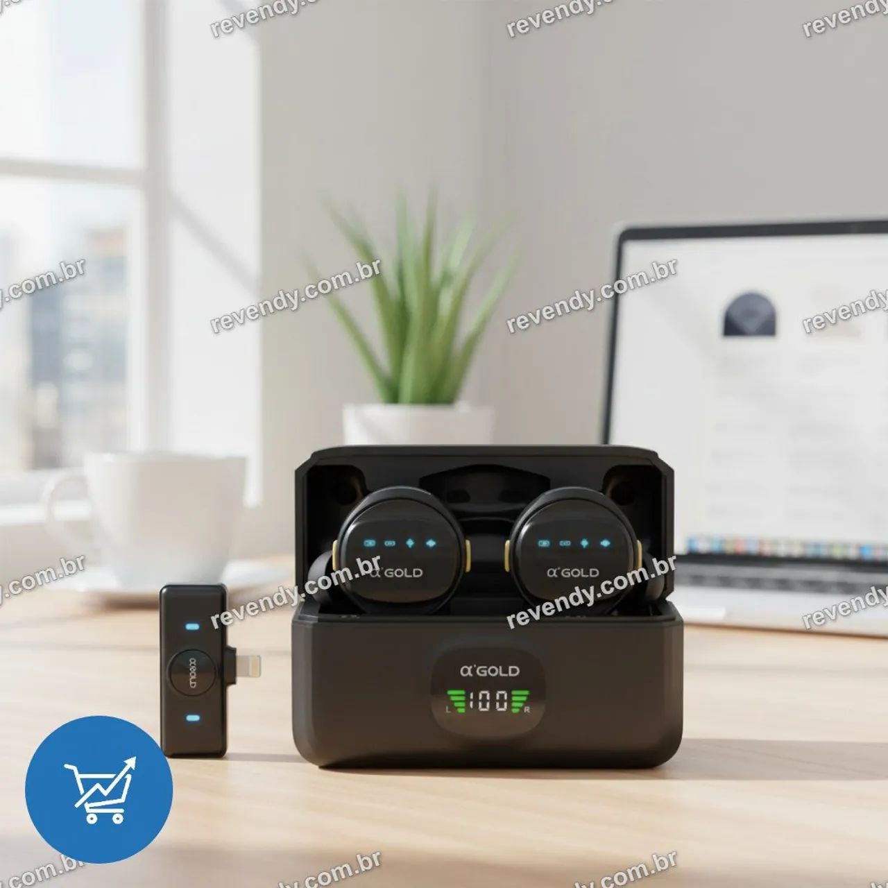 Microfone de lapela - lightning 2 em 1 - entrega grátis 