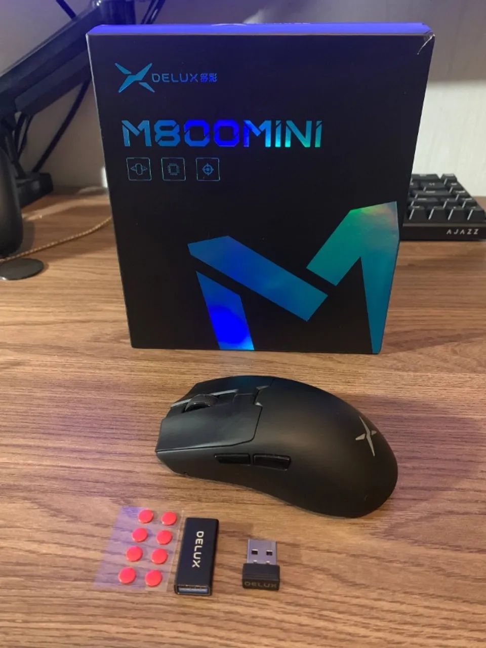 Mouse Delux M800 MINI PRO Preto + feet dots (paw3395) - Foto 5