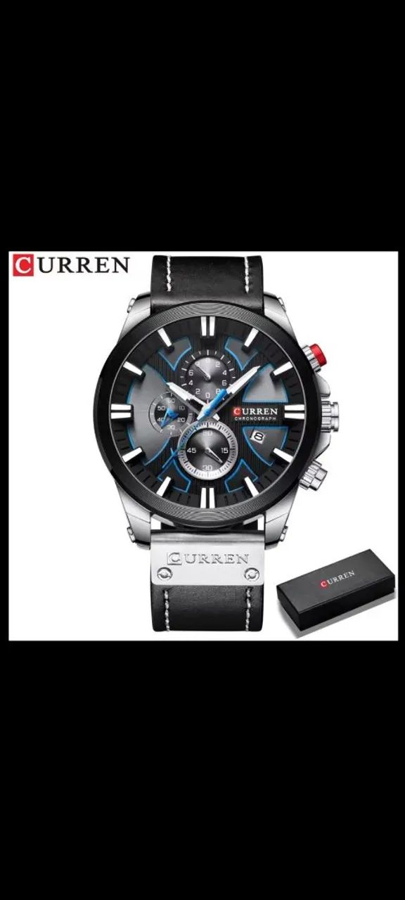Relógio Curren Masculino pulseira de couro à prova de água 