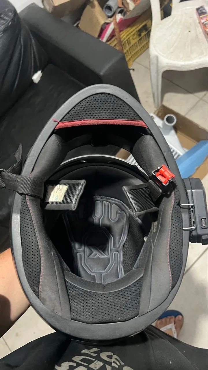 Capacete asx com  óculos  - Foto 2