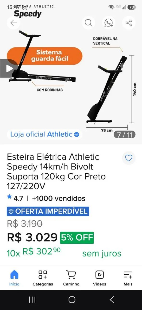 Esteira elétrica  - Foto 4
