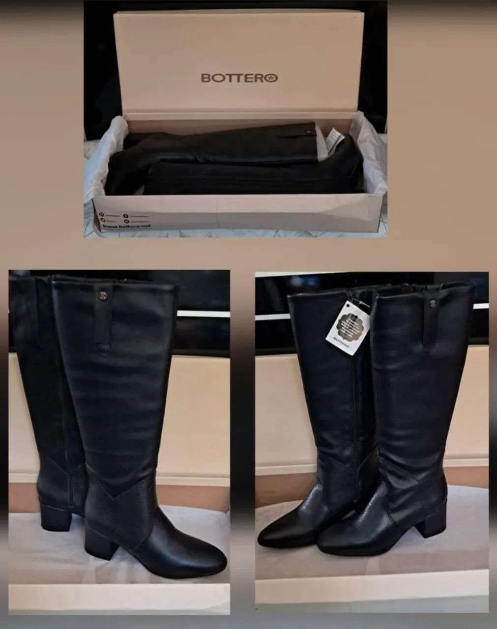 Bota couro BOTTERO cano longo