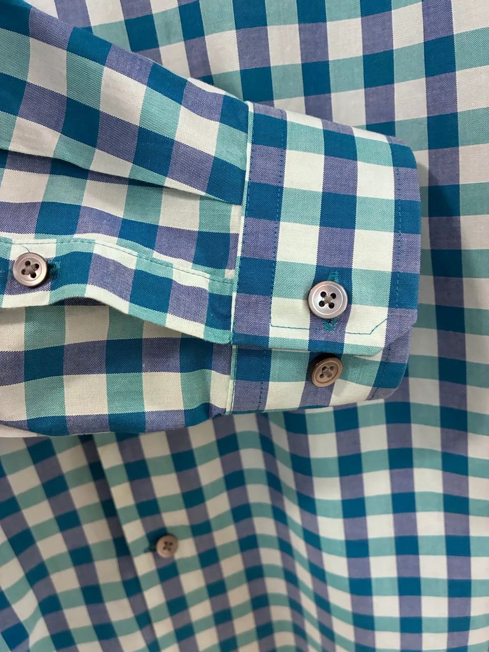 Camisa Masculina Xadrez Azul Express M - Foto 2