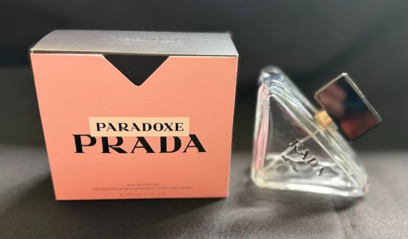frasco vazio perfume prada paradoxe 90ml refilável original com caixa   - Foto 2