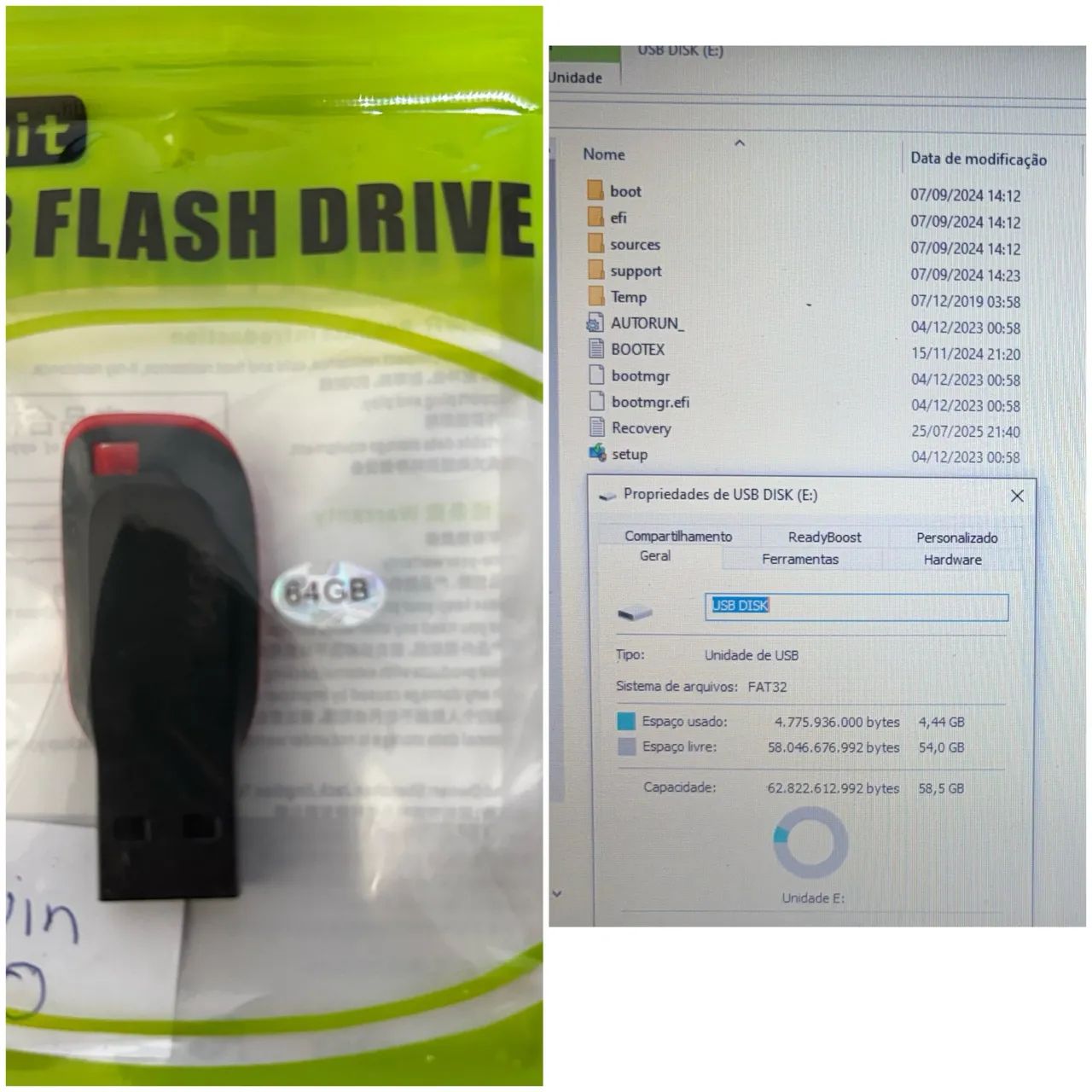 Pen drive 16gb com Windows 10 bootavel