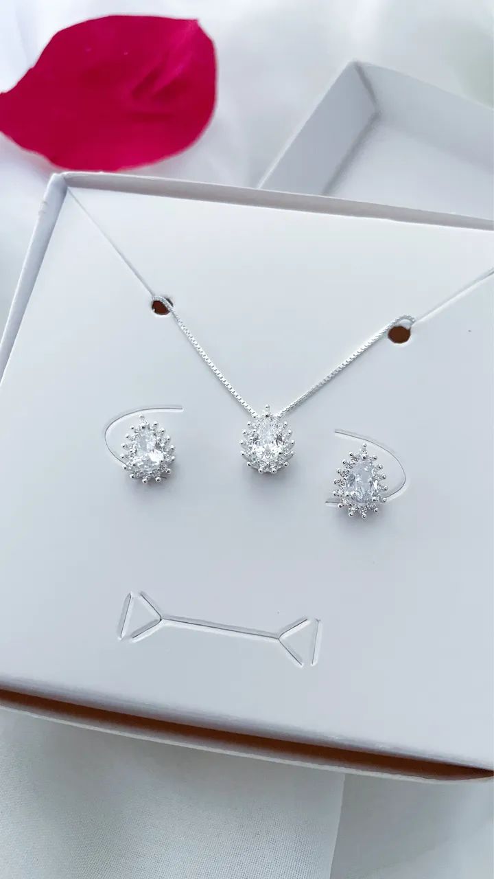 Presente ! Conjunto zircônia em Prata 925  - Foto 3