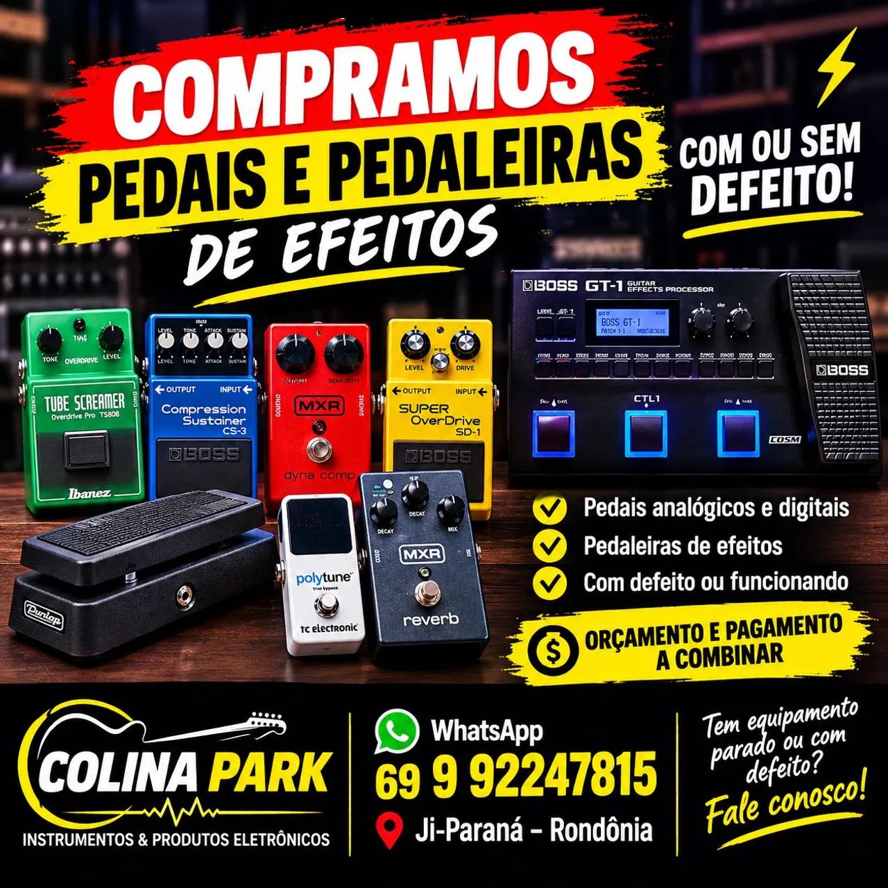 Compramos Pedais e Pedaleiras de efeito (Com ou sem defeito)