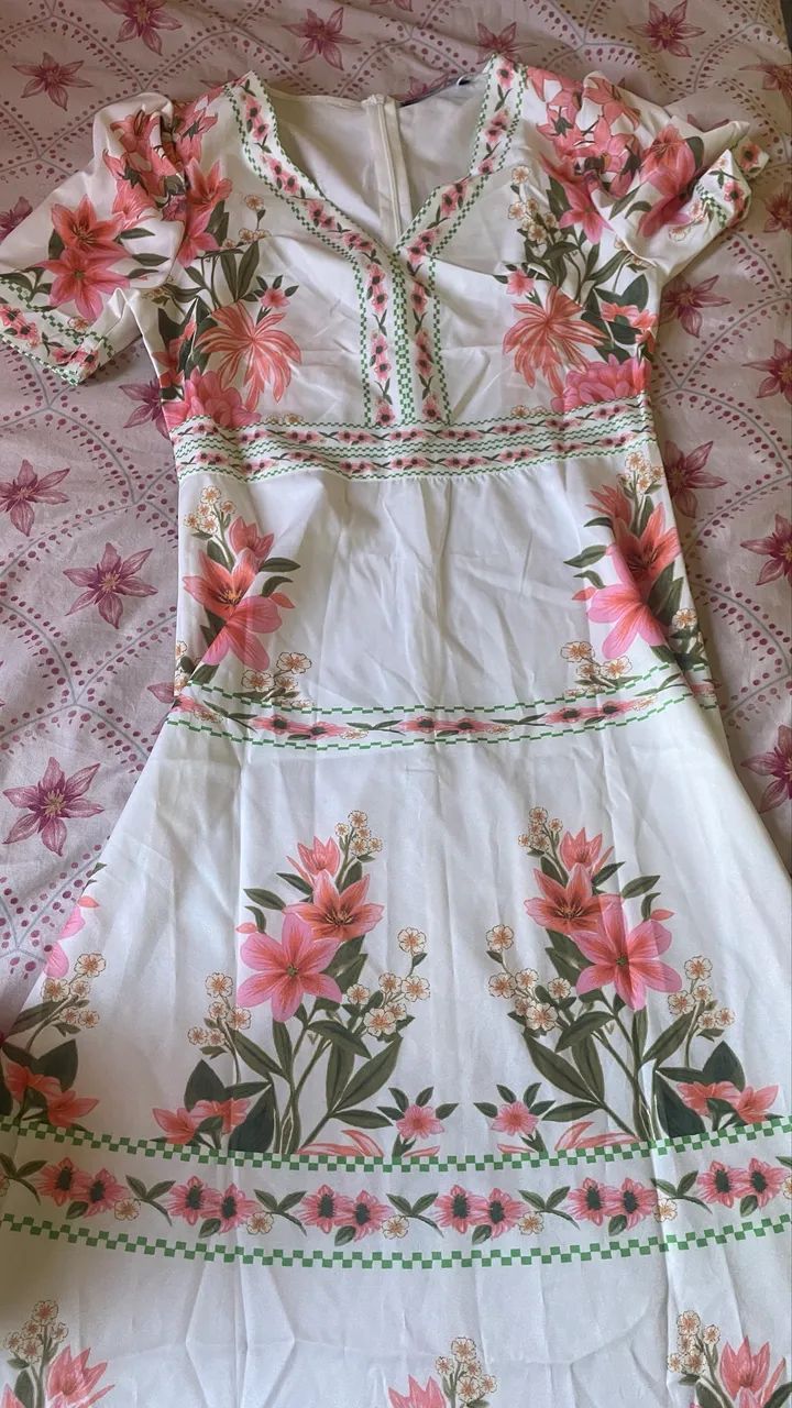 Vestido longo Floral P/PP - Nunca usado - Foto 2