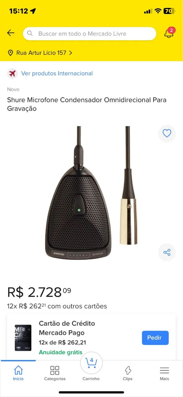 Vendo microfone condensado pra estúdio 