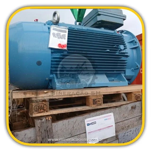 Motor Elétrico ABB 680cv, 1780rpm, novo na caixa. Com flange e pés de base