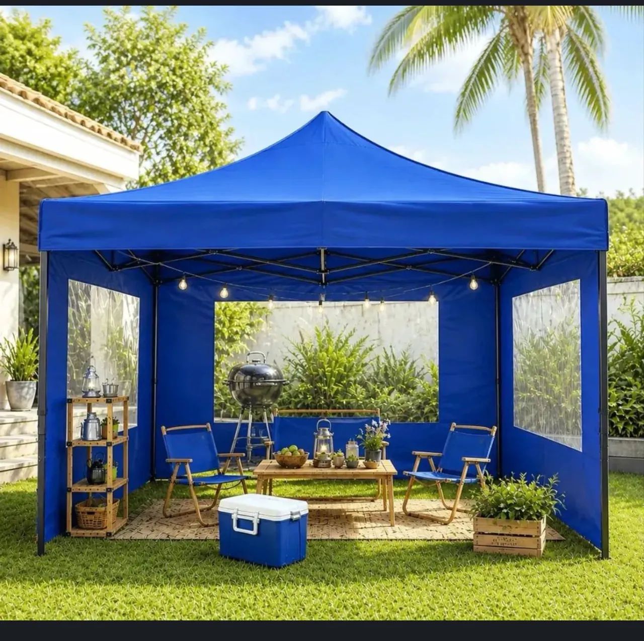 Tenda sanfonada 3x3 ou 2x2 com as laterais 