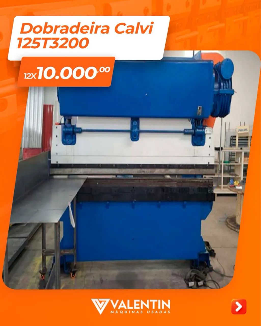 Dobradeira CALVI. 125T3200 parcelamos 12x R$ 10.000,00