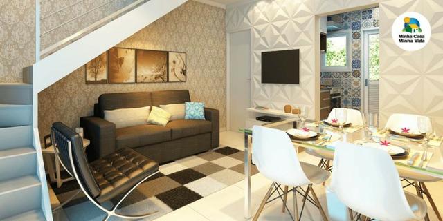 Casas de 50m² - 2 dormitorios - quintal de 12m² nos fundos - 1 vaga de garagem, com lazer - Foto 3