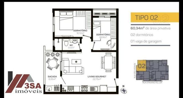 AP0186 Apto com 2 dorm.; 60 m², Bairro São Vicente - Itajaí/SC - Foto 11