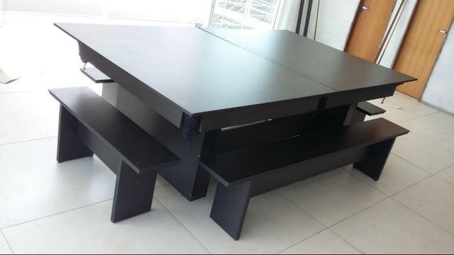 Mesa de Bilhar Dois Pés Preta Personalizada Inter Modelo CHI2678 - Foto 2