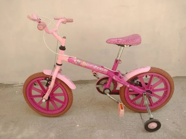 Bicicleta de Criança Barbie Roda 12 Rosa e Branco