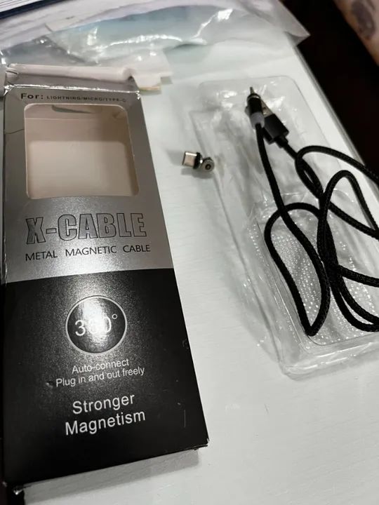 Cabo 3 Em 1: Tipo C, Lightning, Micro Usb Magnet e Girátorio Iphone e Android - Foto 2