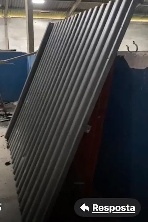 Portão 6 metros chapeado cinza