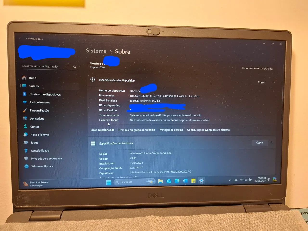 Notebook Dell Inspiron 3501