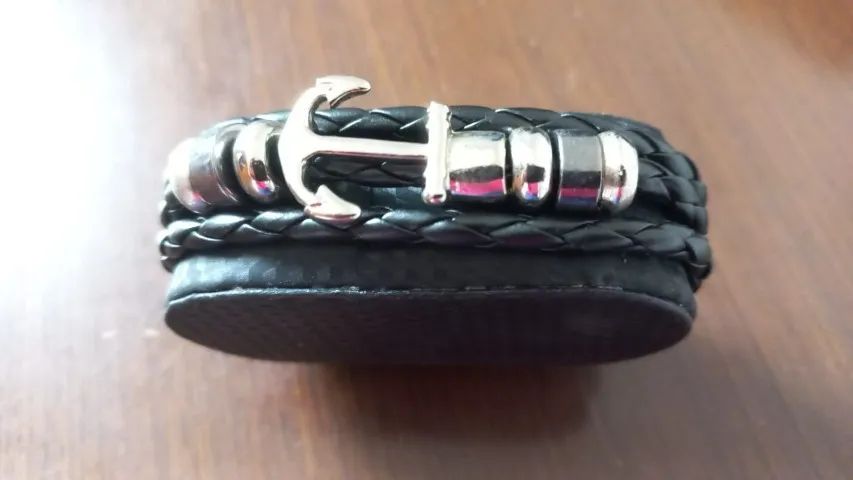 Púlseira/bracete de couro modelo ÂNCORA marca Magnun - Foto 2