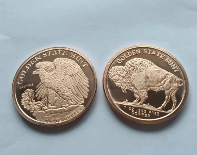 1 (uma) moeda de cobre 1 oz cobre maciço