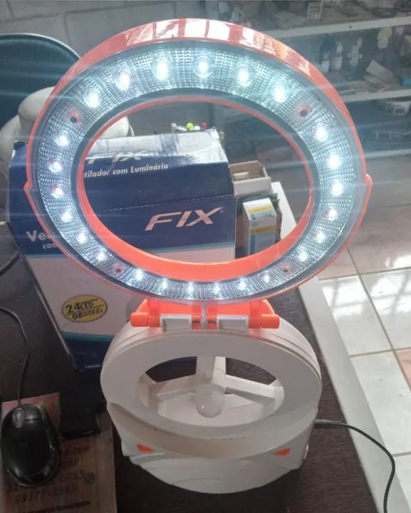 ventilador de mesa com luminaria led