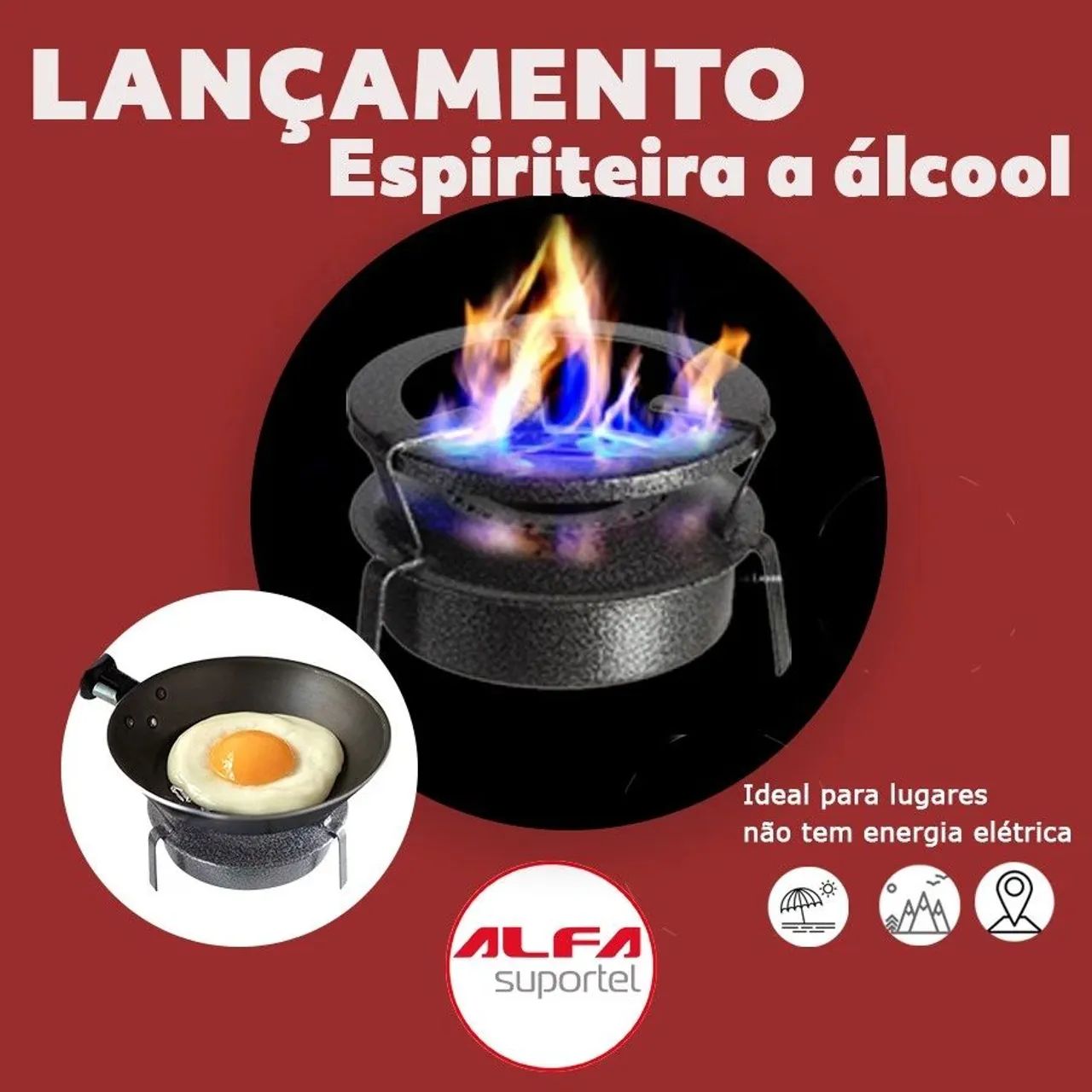 Fogão álcool fogareiro espiriteira 