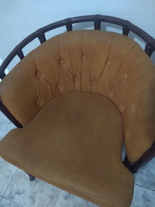 Aproveite* Poltrona de bambu com estofado - Foto 2