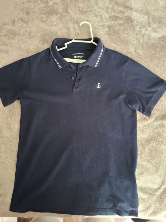 3 Camisas Polo. Uma Palomino - Azul Marinho e duas Polo Wear (azul e branca)