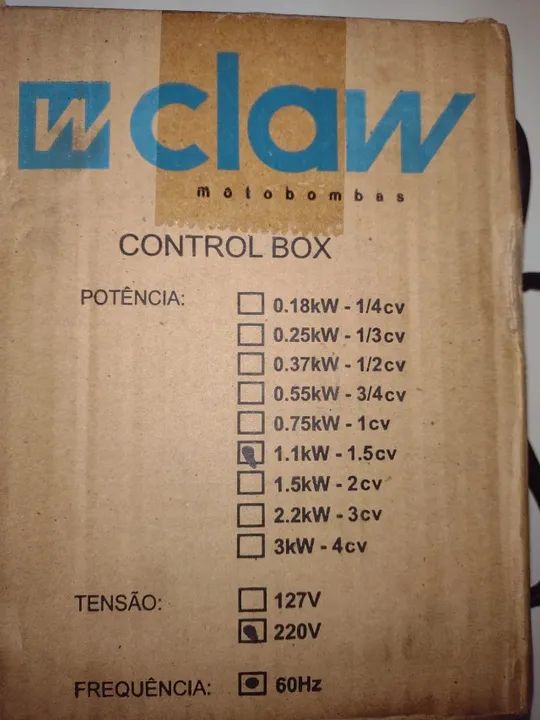 control box Claw 1.5 CV para bombas tipo caneta poços artesianos - Foto 2