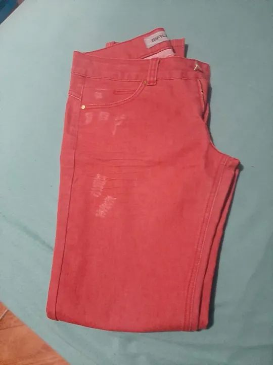 Calça Jeans Vermelha - Foto 2