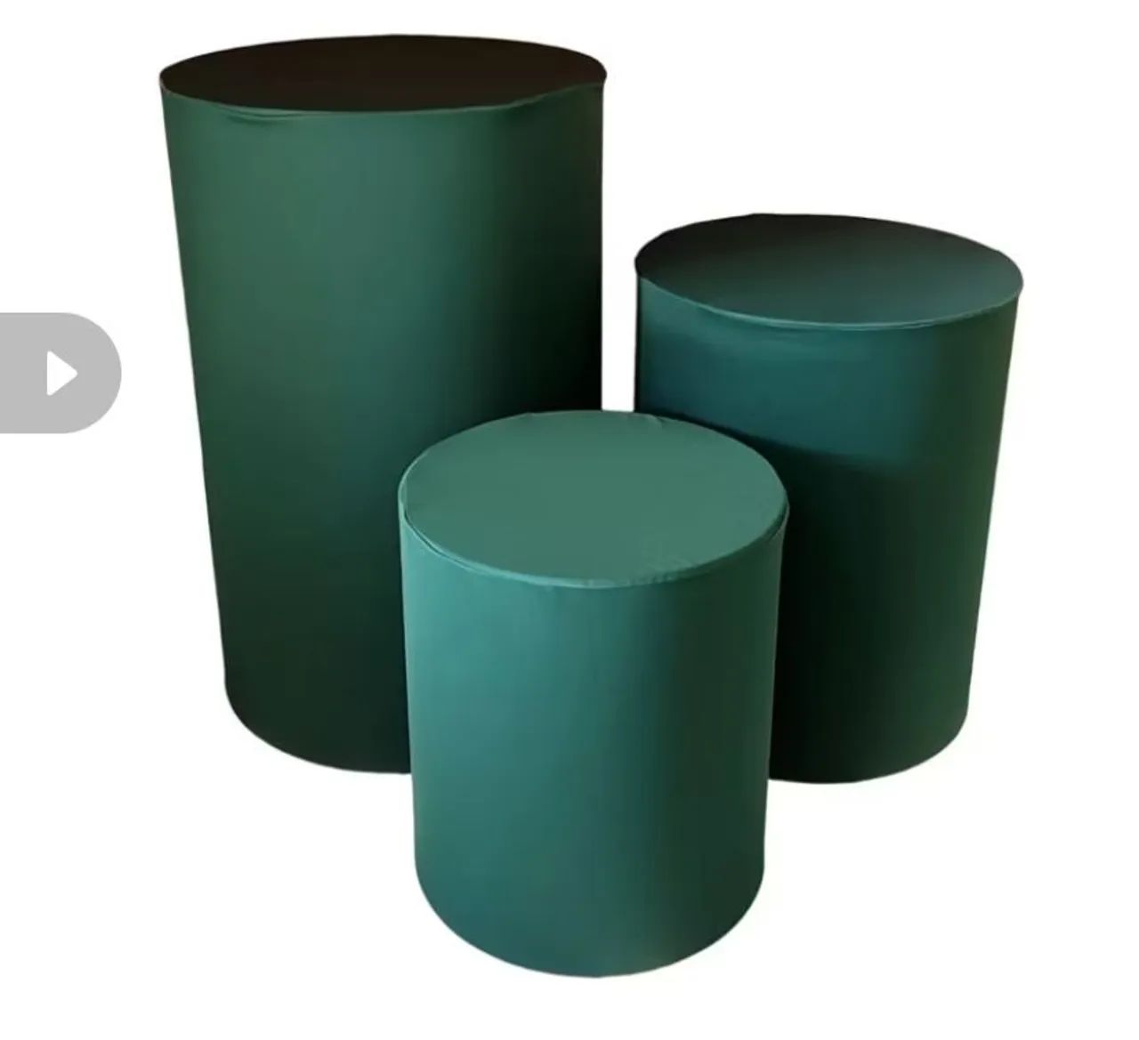 Kit trio de capas para cilindro na cor verde escuro